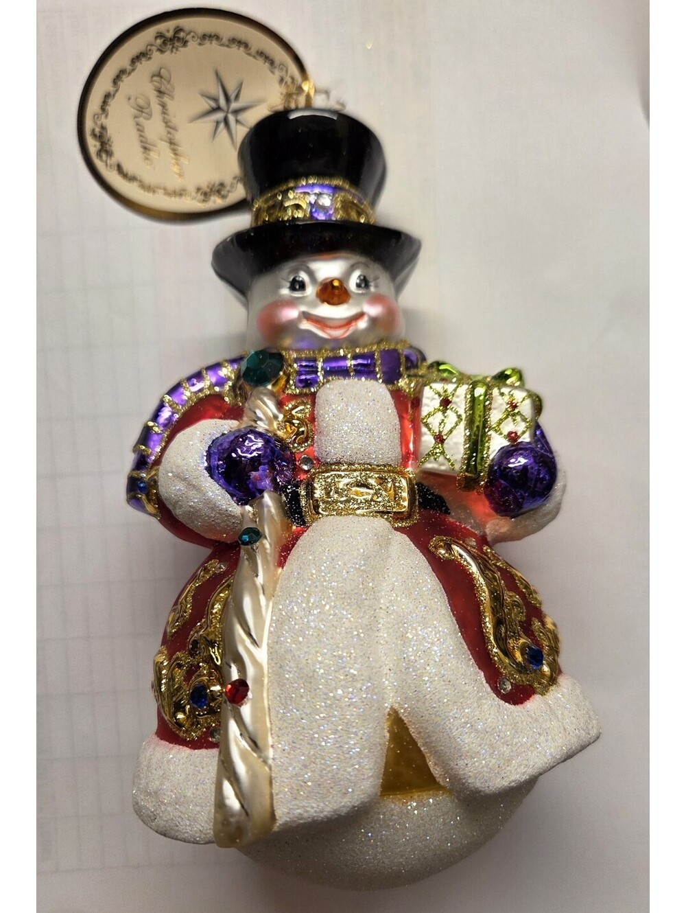Christopher Radko - Sir Scarlett Snow Limited Edition Jeweled Snowman, New